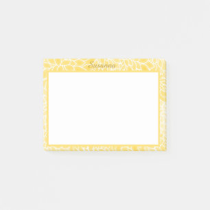 Post-it® Dahlias jaune pastel personnalisés