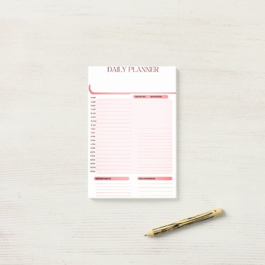 Post-it® Daily Planner Post it note Pad (Sur un bureau)