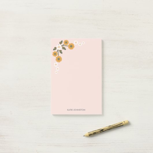 Post-it® Dainty coréen dusté rose papier rose (Sur un bureau)