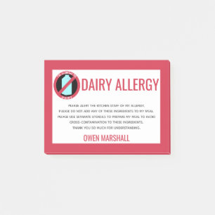 Post-it® Dairy Allergie Alert Restaurant Chef Personnalisé