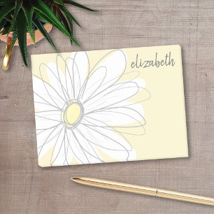Post-it® Daisy Fantaisiste - ajoutez votre nom jaune gris