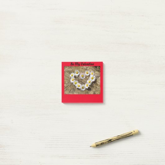 Post-it® Daisy Heart Valentine Post-It Notes (Sur un bureau)