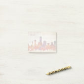 Post-it® Dallas, TX| Aquarelle Ville Skyline (Sur un bureau)