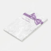 Post-it® Damas blanc et nœud faux violet (Incliné)