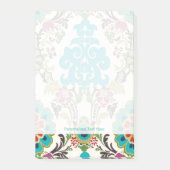 Post-it® Damask Floral Patterns Plum Turquoise (Devant)