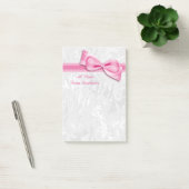 Post-it® Damassé blanc et nœud faux rose (Bureau)