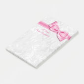 Post-it® Damassé blanc et nœud faux rose (Incliné)