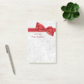 Post-it® Damassé blanc et nœud faux rouge (Bureau)