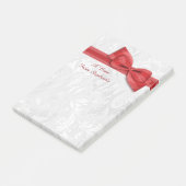 Post-it® Damassé blanc et nœud faux rouge (Incliné)