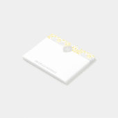 Post-it® Damassé florale grise jaune décorée d'un (Incliné)