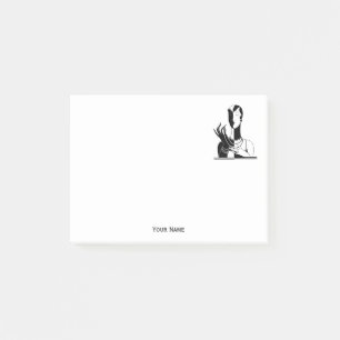 Post-it® Dame Art Déco Vintage avec perles Noir Transp