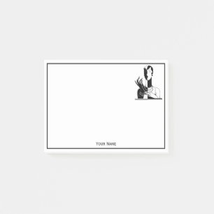 Post-it® Dame Art Déco Vintage avec perles Noir Transp