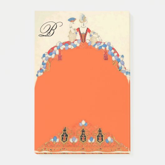 POST-IT® DAME DANS ORANGE DRESS, ARTISTE DE MODE COSTUME (Devant)