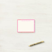 Post-it® Damier Abstrait Rose Orange Nom Personnalisé (Sur un bureau)
