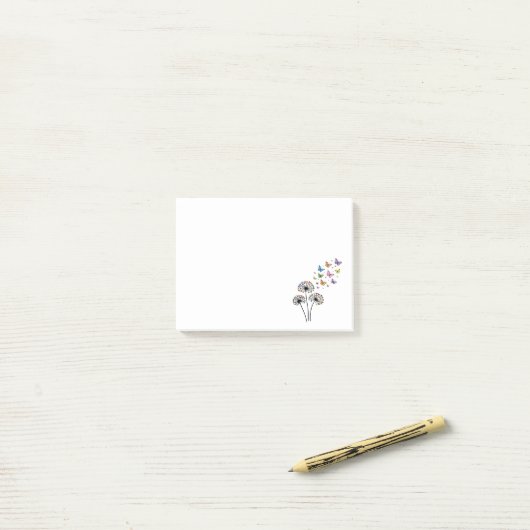Post-it® Dandelion butterfly flow (Sur un bureau)