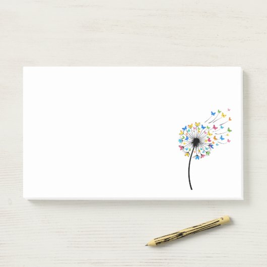 Post-it® Dandelion butterfly flow (Sur un bureau)