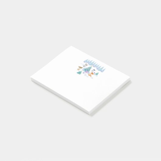 Post-it® Danse Animaux de forêt Noël Aquarelle (Incliné)