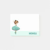 Post-it® Danse de Ballet Turquoise moderne avec Tutu (Devant)