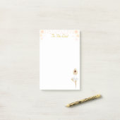 Post-it® Danseuse de ballet mignonne en blanc et fleurs Lis (Sur un bureau)