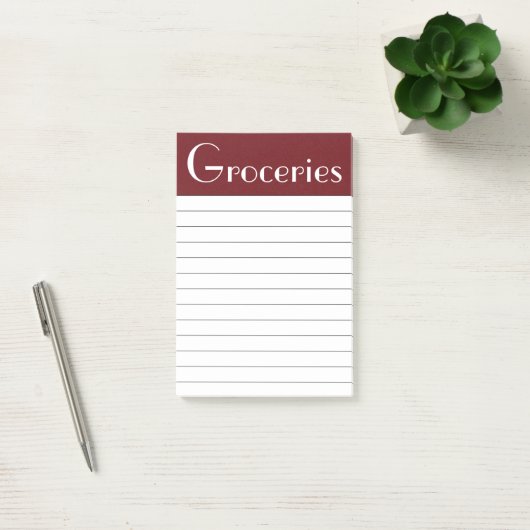 Post-it® Dark Red Grocering Post It Notes (Bureau)