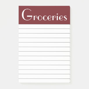 Post-it® Dark Red Grocering Post It Notes