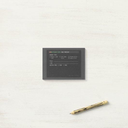 Post-it® Dark Terminal Bug Tracker Software Engineer Post-i (Sur un bureau)