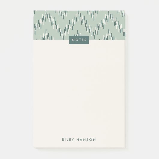 Post-it® Dashing Boho Ikat Zig Zag Motif Post-It - Turquois (Devant)