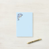 Post-it® Dauphin Souriant Mignon (Sur un bureau)
