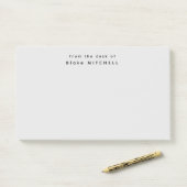 Post-it® De la part de Simple Monogram Gris (Sur un bureau)