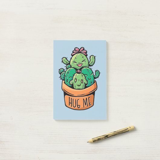 Post-it® De mignons Cactus Me serrent (Sur un bureau)