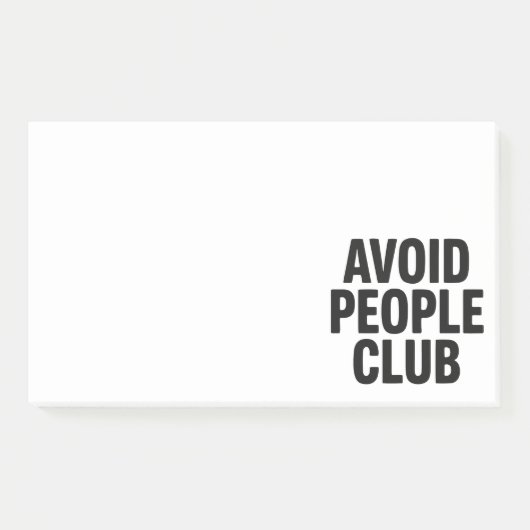 Post-it® Déclaration d'humour de club d'introvertis évitant (Devant)