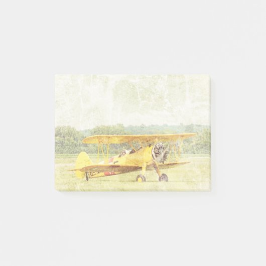 Post-it® "décollage" Antique avion Jaune (Devant)