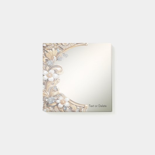 Post-it® Décor Blanc Floral Post it Notes (Devant)