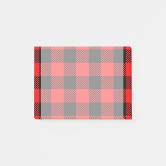 Post-it® Décor Plaid de Buffalo Check Red et Black Lumberja (Devant)