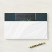 Post-it® Décor turquoise classique Elégant luxe géométrique (Sur un bureau)