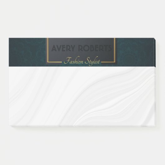 Post-it® Décor turquoise classique Elégant luxe géométrique (Devant)