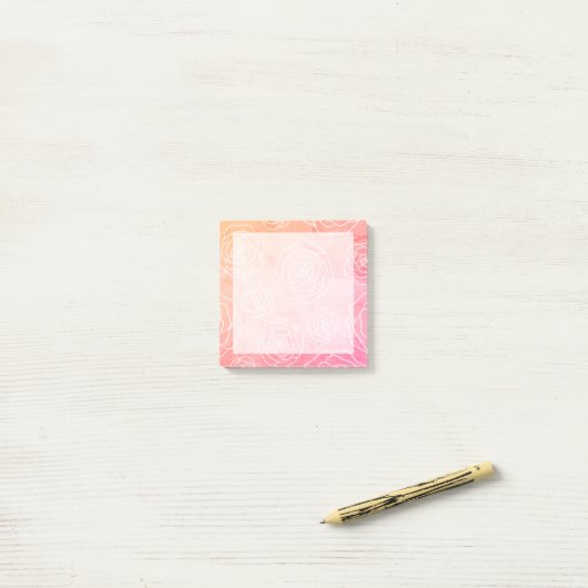 Post-it® Découpe de roses (Sur un bureau)