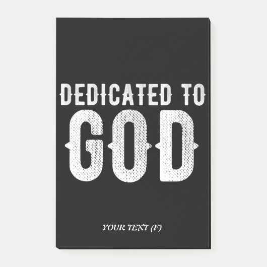 POST-IT® DÉDIÉ À DIEU COOL PERSONNALISABLE TEXTE BLANC (Devant)