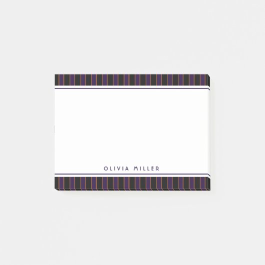 Post-it® Deep Vintage Striped Purple Pattern Custom (Devant)