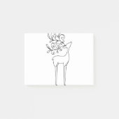 Post-it® Deer Line Art Outline Reindeer (Devant)