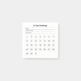 Post-it® Défi de 31 jours Notes mensuelles