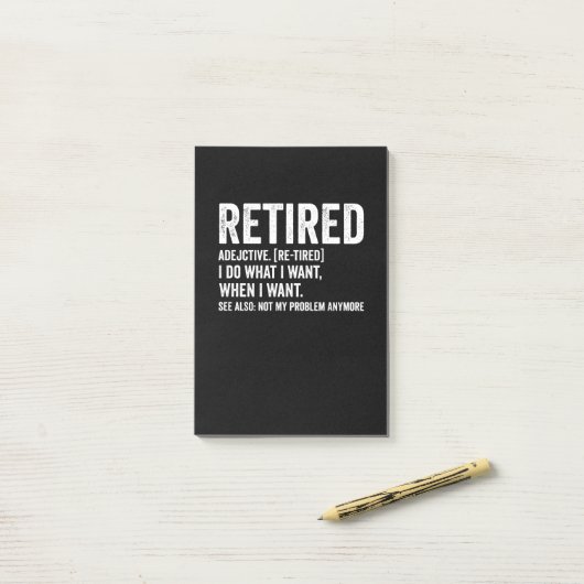 Post-it® Définition Adjective Retraitée Pas Mon Problème An (Sur un bureau)