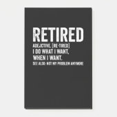 Post-it® Définition Adjective Retraitée Pas Mon Problème An (Devant)