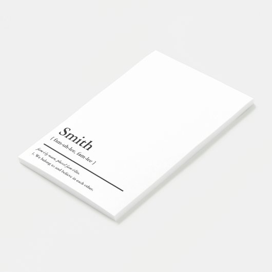 Post-it® Définition du dictionnaire Nom de famille et devis (Incliné)