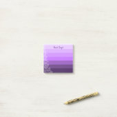 Post-it® Dégradé botanique violet rayé N'oubliez pas (Sur un bureau)