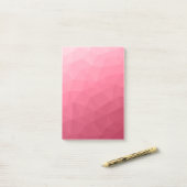 Post-it® Dégradé géométrique en maille motif rose clair (Sur un bureau)