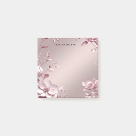 Post-it® Delicate Pink Floral Post it Notes (Devant)