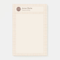 Délicieuse crémeuse Brown À damiers Motif avec log