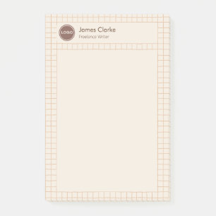Post-it® Délicieuse crémeuse Brown À damiers Motif avec log