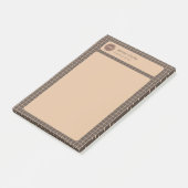 Post-it® Délicieuse crémeuse Brown À damiers Motif avec log (Incliné)